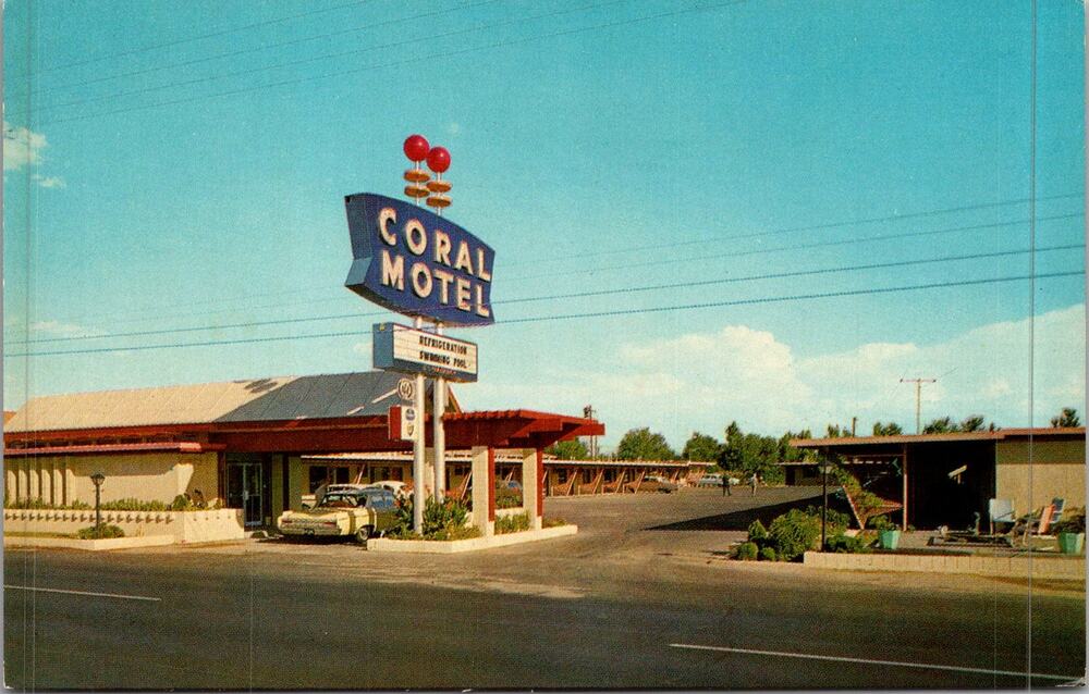 The Coral Motel Carlsbad Cavern Highway El Paso TX Vintage Postcard SP17-25